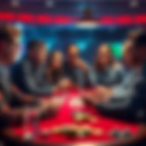 A group of people sharing their experiences about losing money while gambling at a table