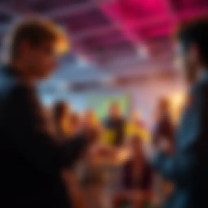 A group of diverse people engaged in a lively discussion, sharing different perspectives and opinions.