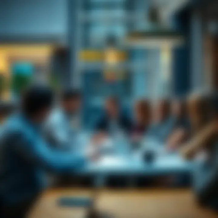 A group of people in a lively discussion sharing thoughts and opinions around a table