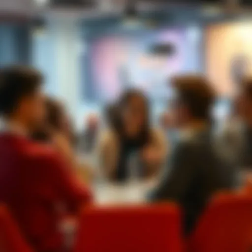 A group of people sharing their experiences and feedback about Inclave and its partners in a casual setting.