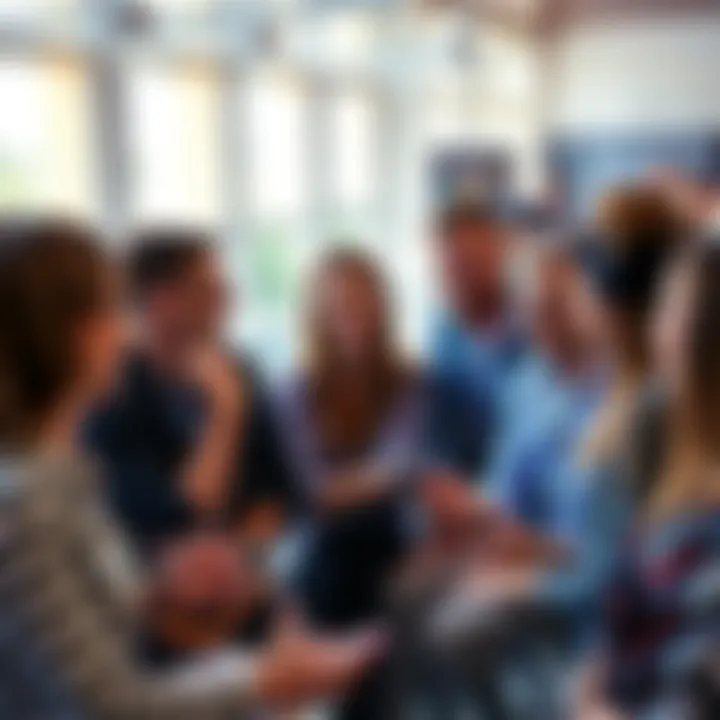 A diverse group of people engaged in a lively discussion about the impact of influencers in different areas of life.