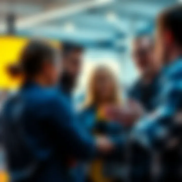 Group of people engaged in a conversation about different views