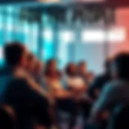 A diverse group of people discussing political issues at a community meeting