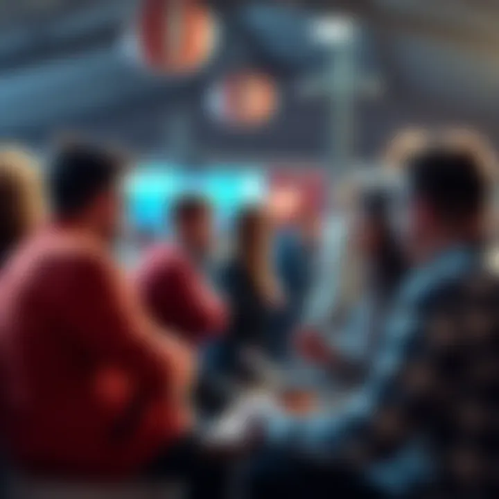 A group of people sharing their thoughts about soccer at a casual gathering