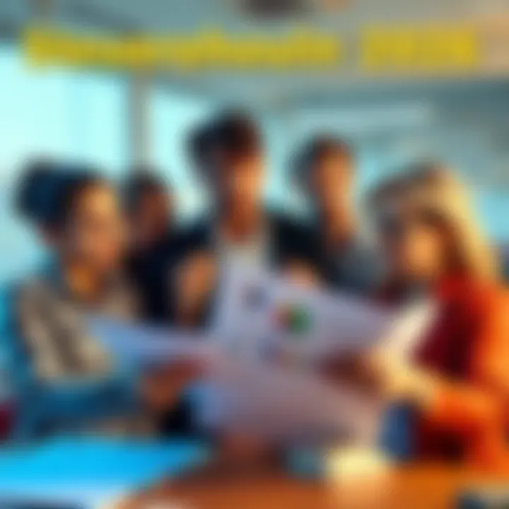 Group of people looking concerned while reviewing tax documents