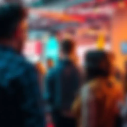 A group of people engaged in conversation about a current trend