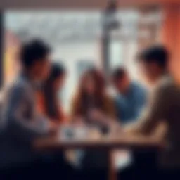 Group of people discussing news about Yoo A group of concerned people gathered around a table, discussing reports about an incident involving Yoo