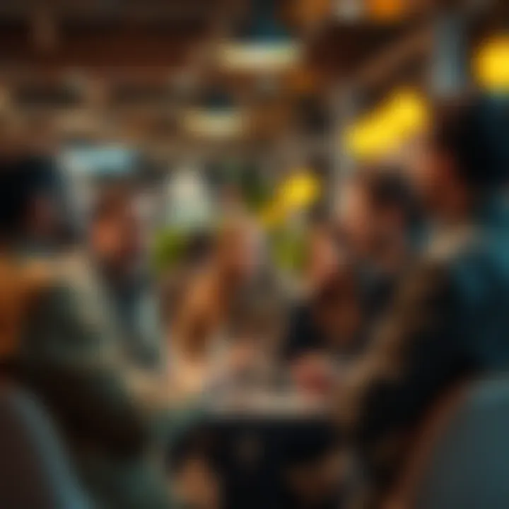 Group of people discussing important news in a casual setting