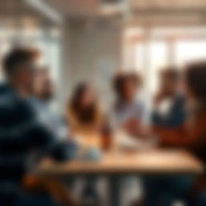 A diverse group of people sitting around a table, sharing thoughts and debating different opinions on a topic, showcasing their perspectives on agreement and disagreement.