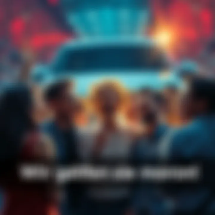 Group of people eagerly discussing upcoming news with excitement in the air