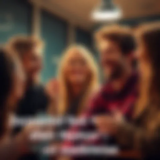 A group of friends sharing a laugh while discussing jokes and humor.