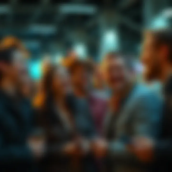 A group of people sharing a laugh after witnessing a surprising moment in everyday life.