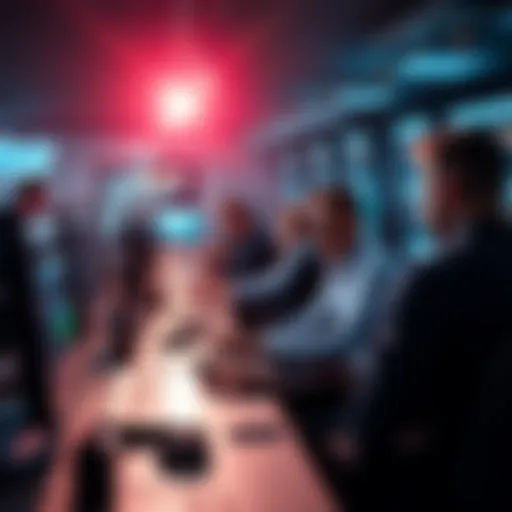 A group of people working together to post 1-star reviews on a computer, aiming to expose fake reputation.