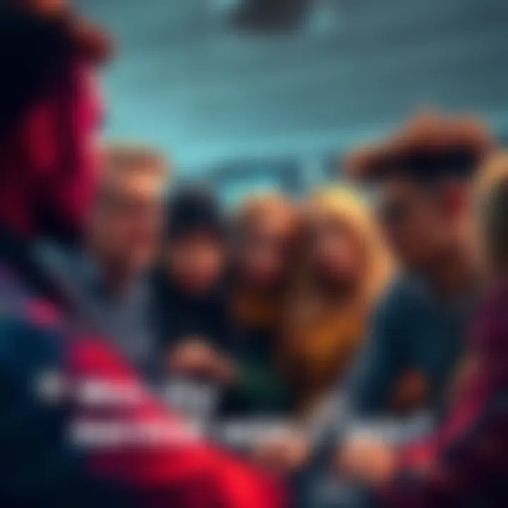 A group of diverse individuals discussing and debating what is considered normal in society.