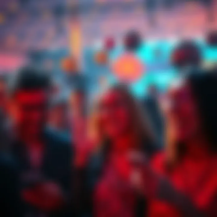 Group of people sharing reactions and emotions on social media platforms, showing various expressions