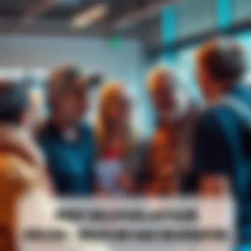 A group of diverse people discussing solutions and sharing ideas