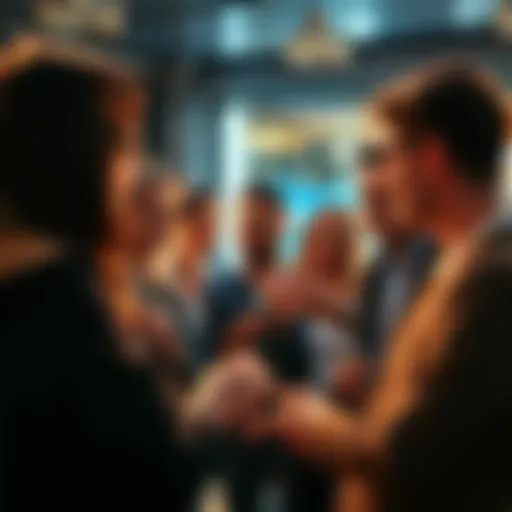 A group of diverse people discussing thoughts in a lively conversation