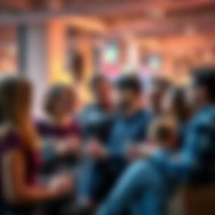 A group of people discussing various opinions in a casual setting