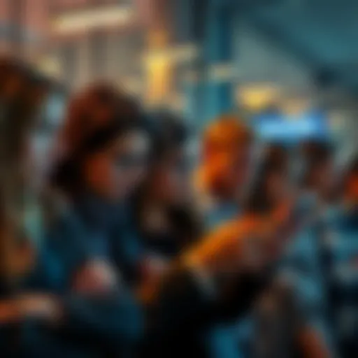 A group of people expressing regret over financial decisions, with one person checking their phone for updates