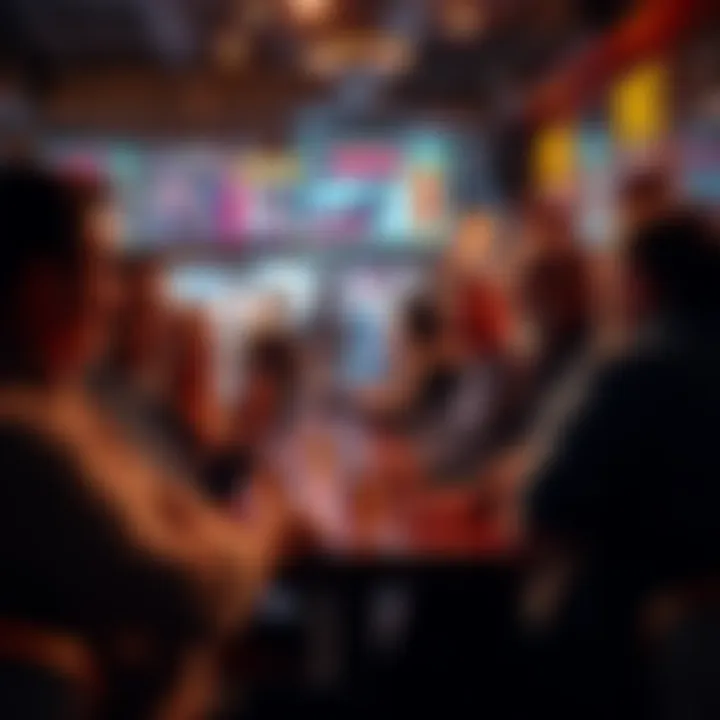 People placing bets on France Group of people at a sports bar excitedly discussing and placing bets on a soccer match involving France