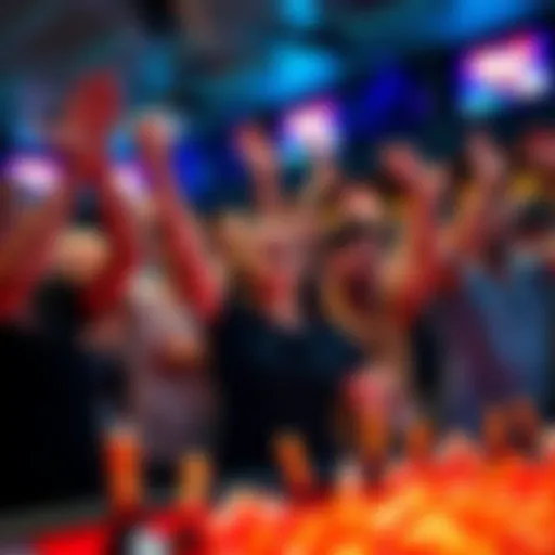 A group of excited people celebrating as they hope for big wins during a game night