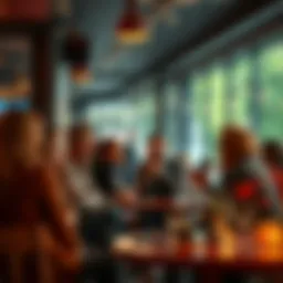 A group of people sharing their opinions about an upcoming event at a café.
