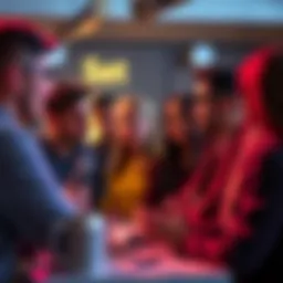 A group of diverse people engaged in a discussion about social media opinions and their impact