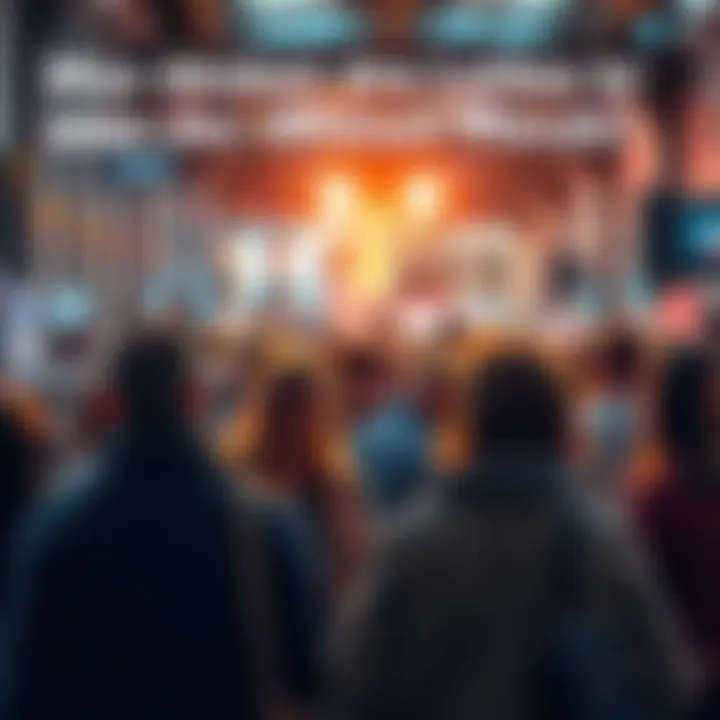 A group of people engaged in a lively discussion about current trends in a public setting.