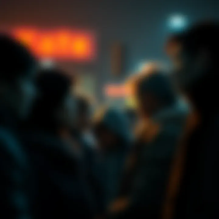 A group of people experiencing a moment of sadness and connection, conveying deep emotions.