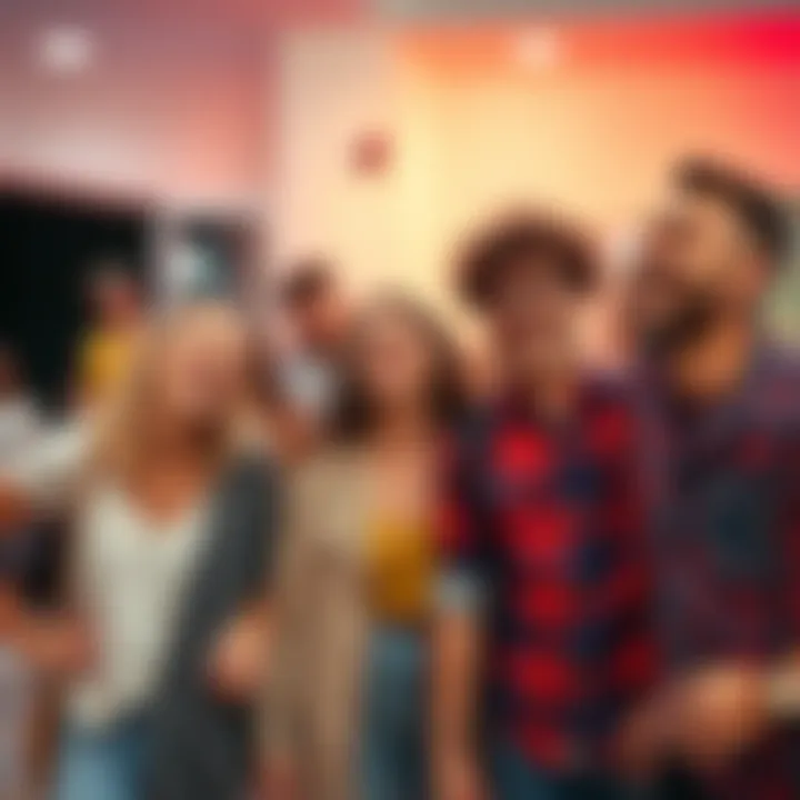 People enjoying together A group of diverse people laughing and having fun together in casual attire, promoting a positive atmosphere without any shame or comparisons