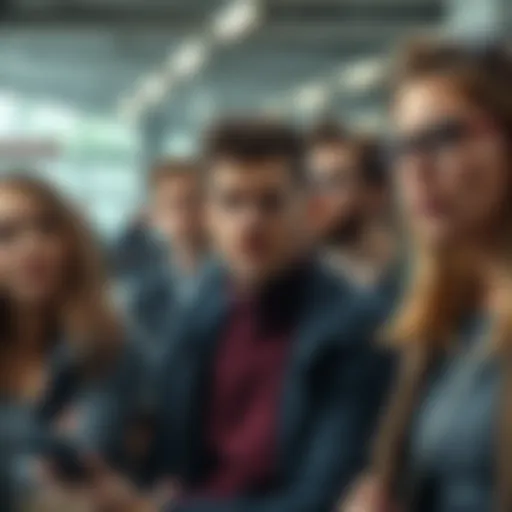 A group of people looking frustrated while interacting in a public space, showcasing a sense of disrespect and rudeness in their expressions