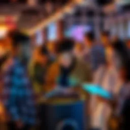 People interacting with technology A group of diverse people using various devices in a communal space, showing the impact of WEN on their daily lives.