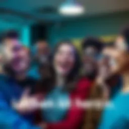 People laughing together A group of diverse people laughing and enjoying each other's company