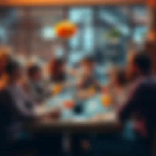 People playing board games A group of friends gathered around a table, engaging in a lively board game while snacks and drinks are spread across the table