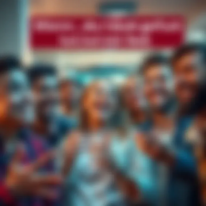 People reacting to a funny moment A group of people laughing and showing mixed emotions at a humorous post