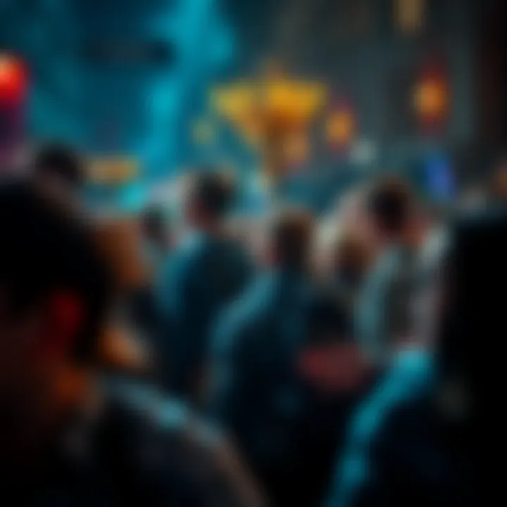 A crowd of people showing surprise and disbelief over recent news events