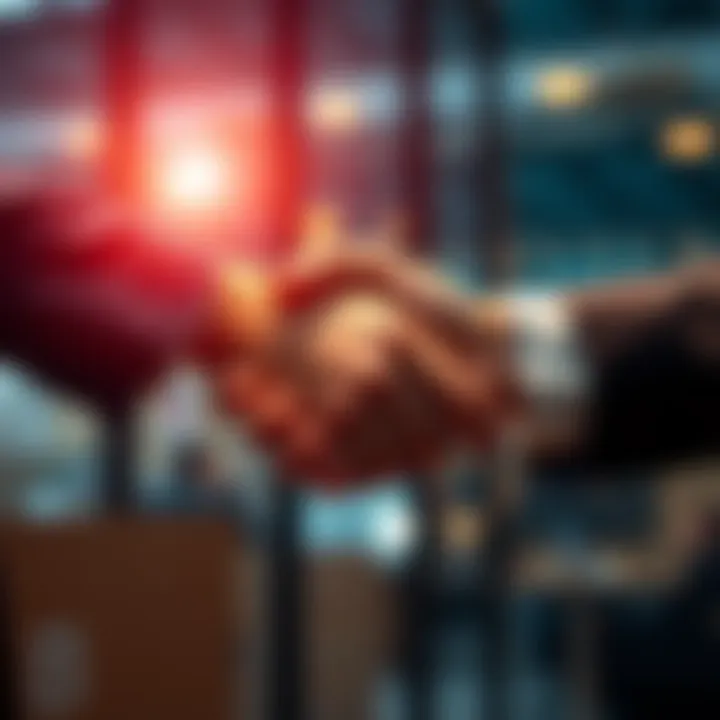 Two people shaking hands representing trust and agreements in relationships