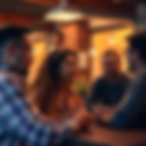A group of people discussing their emotions and decisions in an informal setting