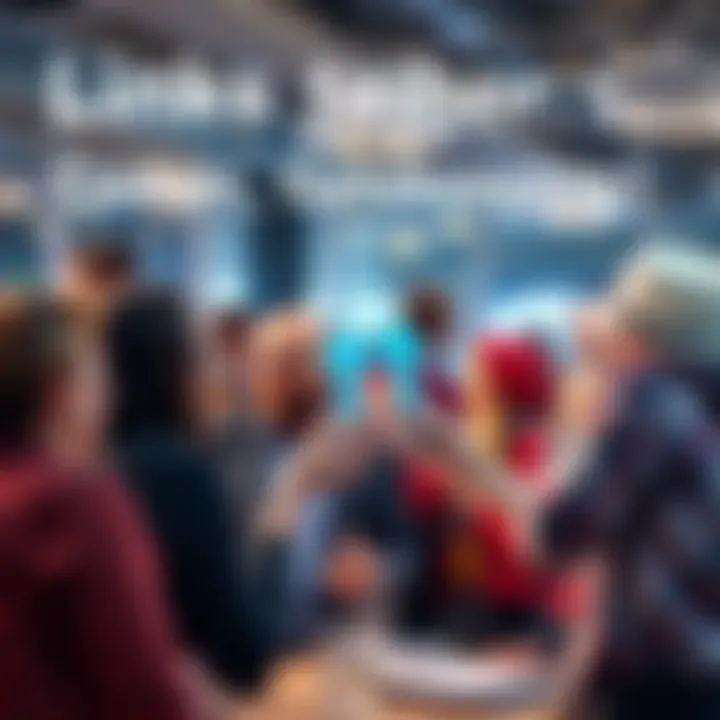 People exchanging links in a lively discussion, emphasizing collaboration and sharing for financial gain