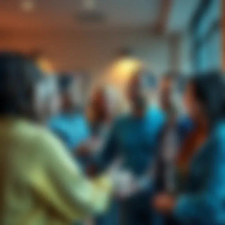 A group of diverse people discussing and sharing their thoughts on feedback and opinions in a casual setting.