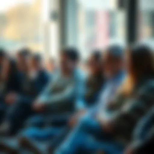 A group of people sitting together, sharing their challenges and stories, with expressions of empathy and understanding