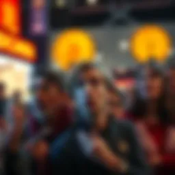 People looking shocked and worried A group of people displaying shock and concern after losing their savings, with expressions of disbelief on their faces
