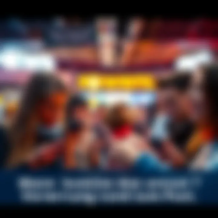 A group of people looking at their phones, waiting for a post to be released, showing anticipation and curiosity