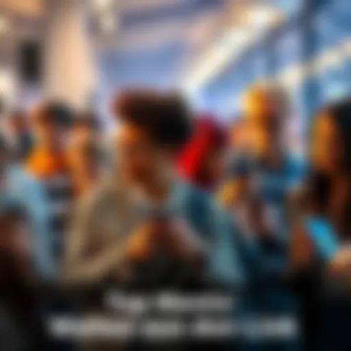 A group of people discussing and looking at their phones, anticipating a link to be shared