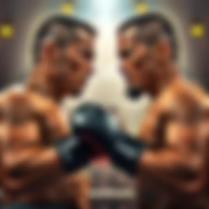Perez and Mudaerji face off in the ring, showcasing their fighting stances and intense focus before the match.