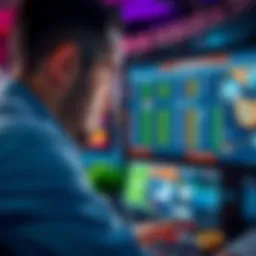 A person looking at a computer screen showing various betting options and websites, representing reliable credit bookmakers.