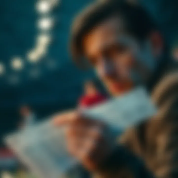 A person looks uncertain while looking at a betting slip, reflecting on the risks involved with taking a bet
