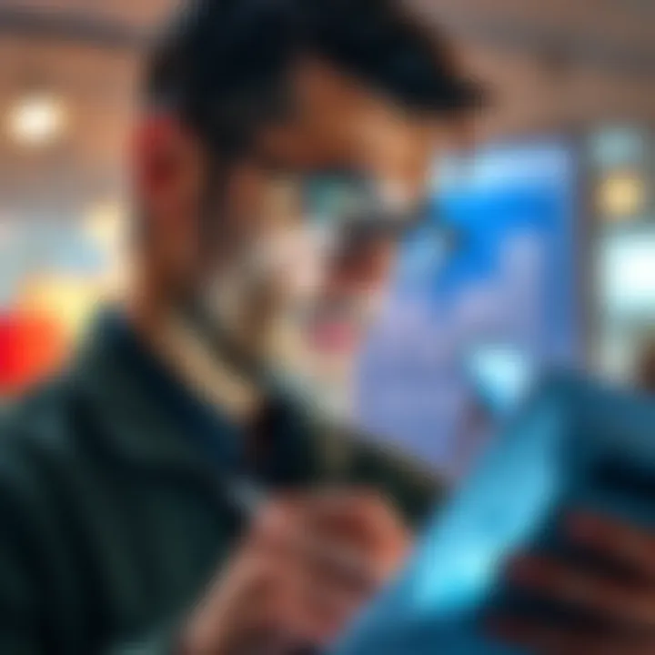 Individual looking at financial documents and calculator with a thoughtful expression