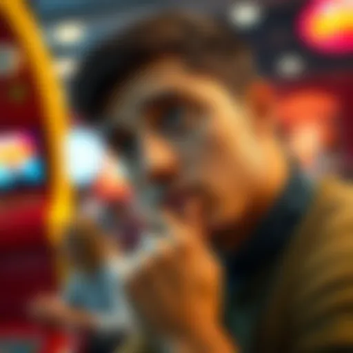 Individual with a thoughtful expression considers the implications of donating within the unpredictable gambling industry