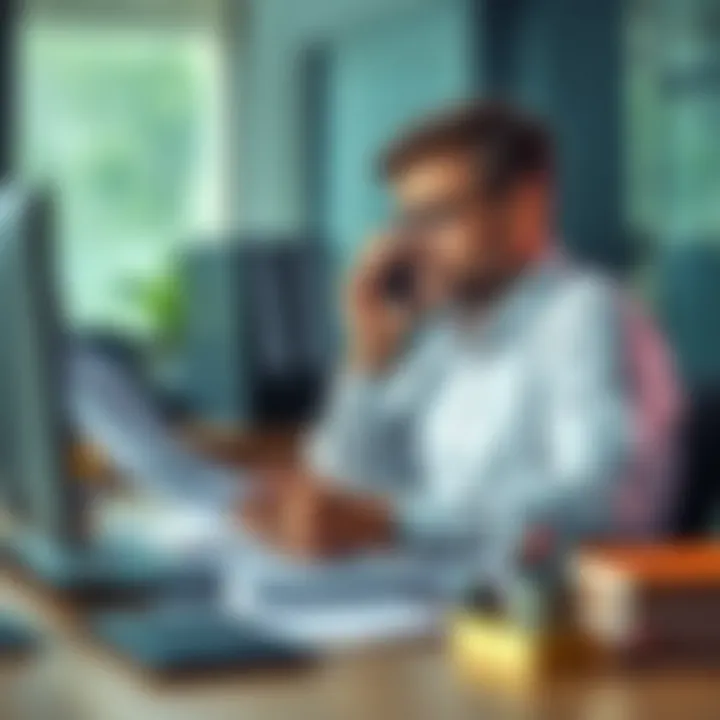 A person reviews documents and makes a phone call about retrieving money from a betting provider
